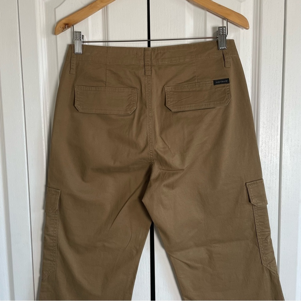 NWOT Sanctuary Loose Cargo Pants Womens 26 Dark Khaki Brown Tan Straight Cotton - Picture 6 of 13